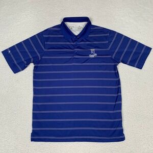 Antigua Kansas City Royals Polo T Shirt Mens M Striped Performance Blue MLB